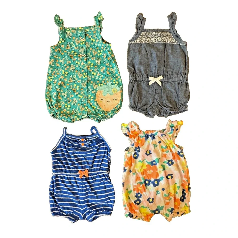Carters Baby Girl Clothes Lot 3 Months‎ Rompers Outfits Summer Bundle Strawberry